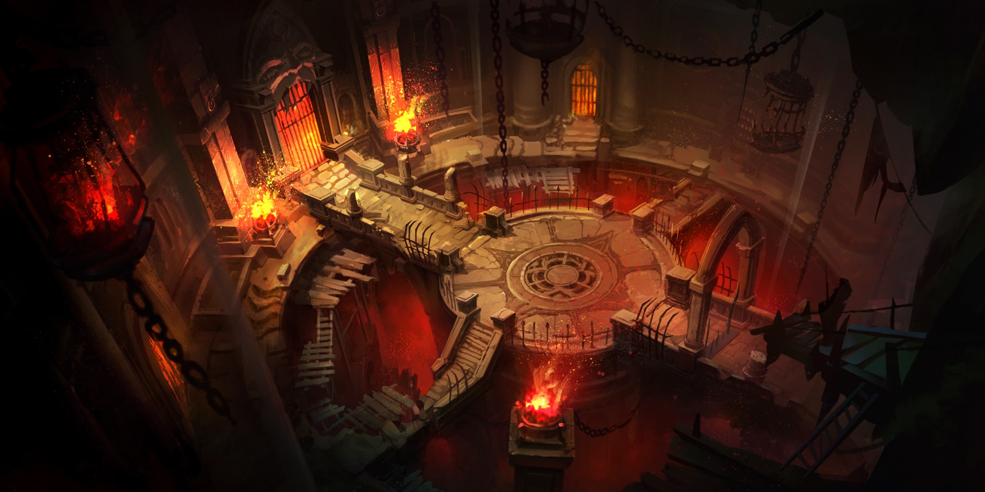 2d dungeon style environment art