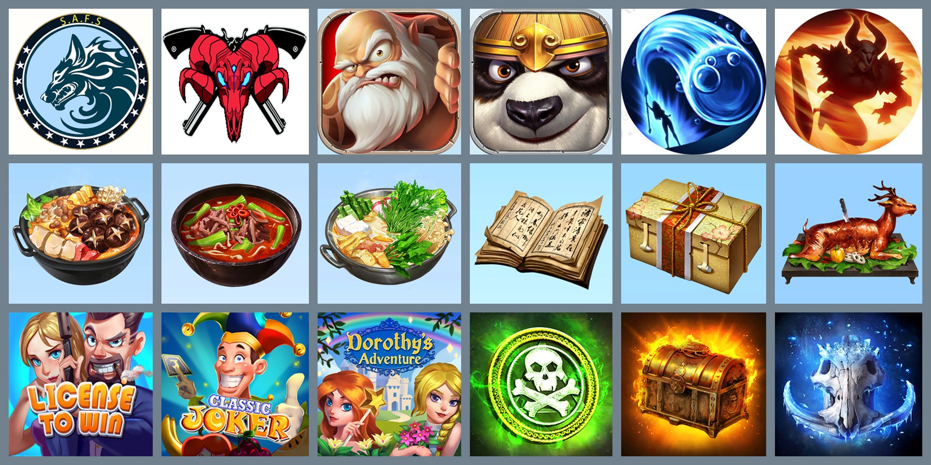 a list of our 2d icons