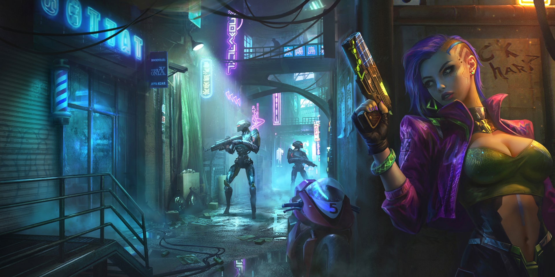 2d cyber style illstration 